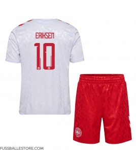 Günstige Dänemark Christian Eriksen #10 Auswärts Trikotsatzt Kinder EM 2024 Kurzarm (+ Kurze Hosen)